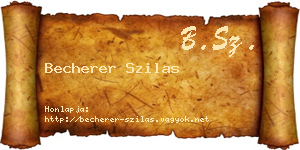 Becherer Szilas névjegykártya